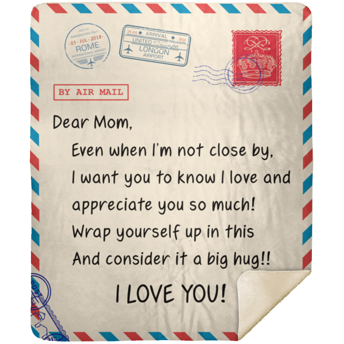 Dear MOM | I Love You | Premium Plush Blanket