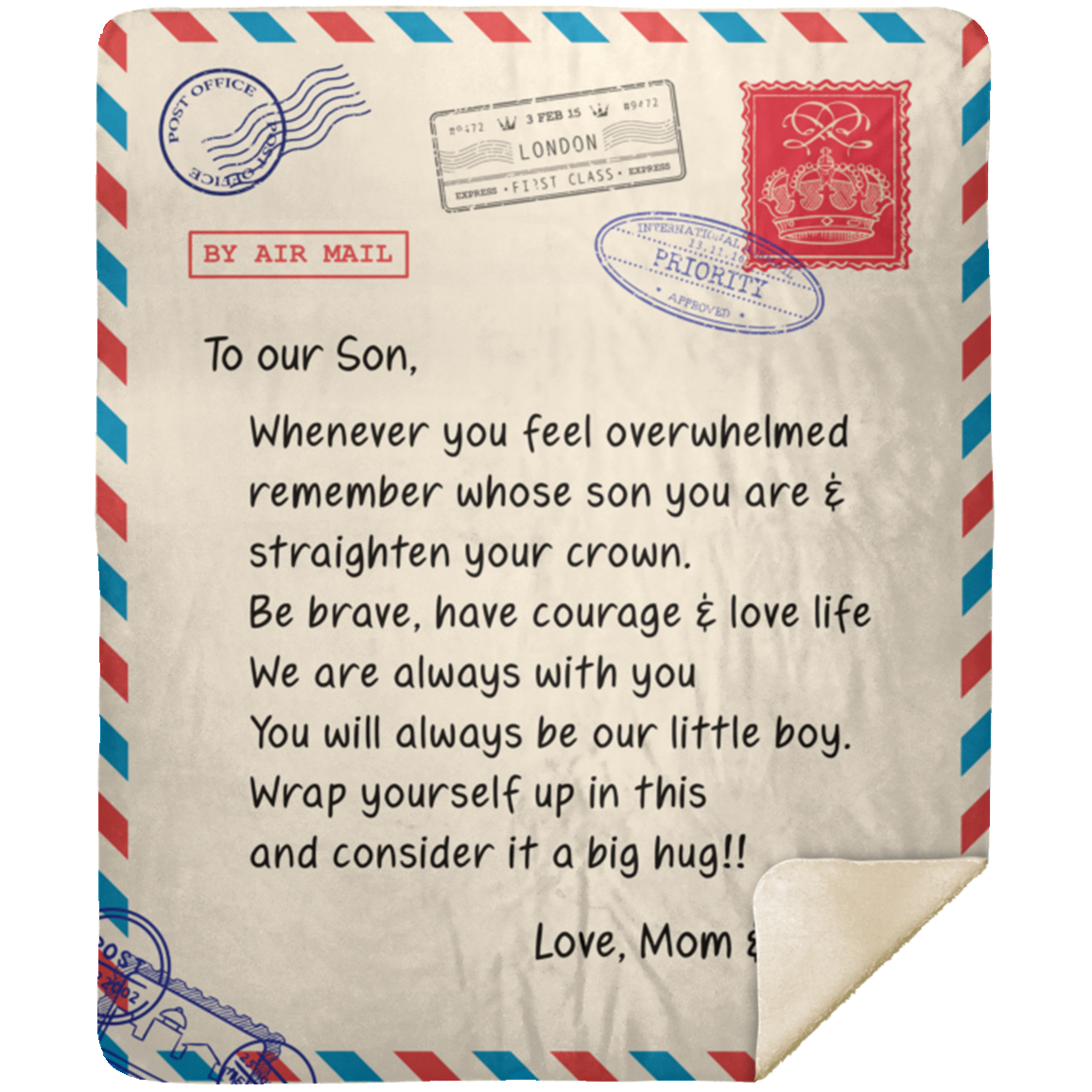 To Our SON - Love, Mom & Dad | Crown | Premium Plush Blanket