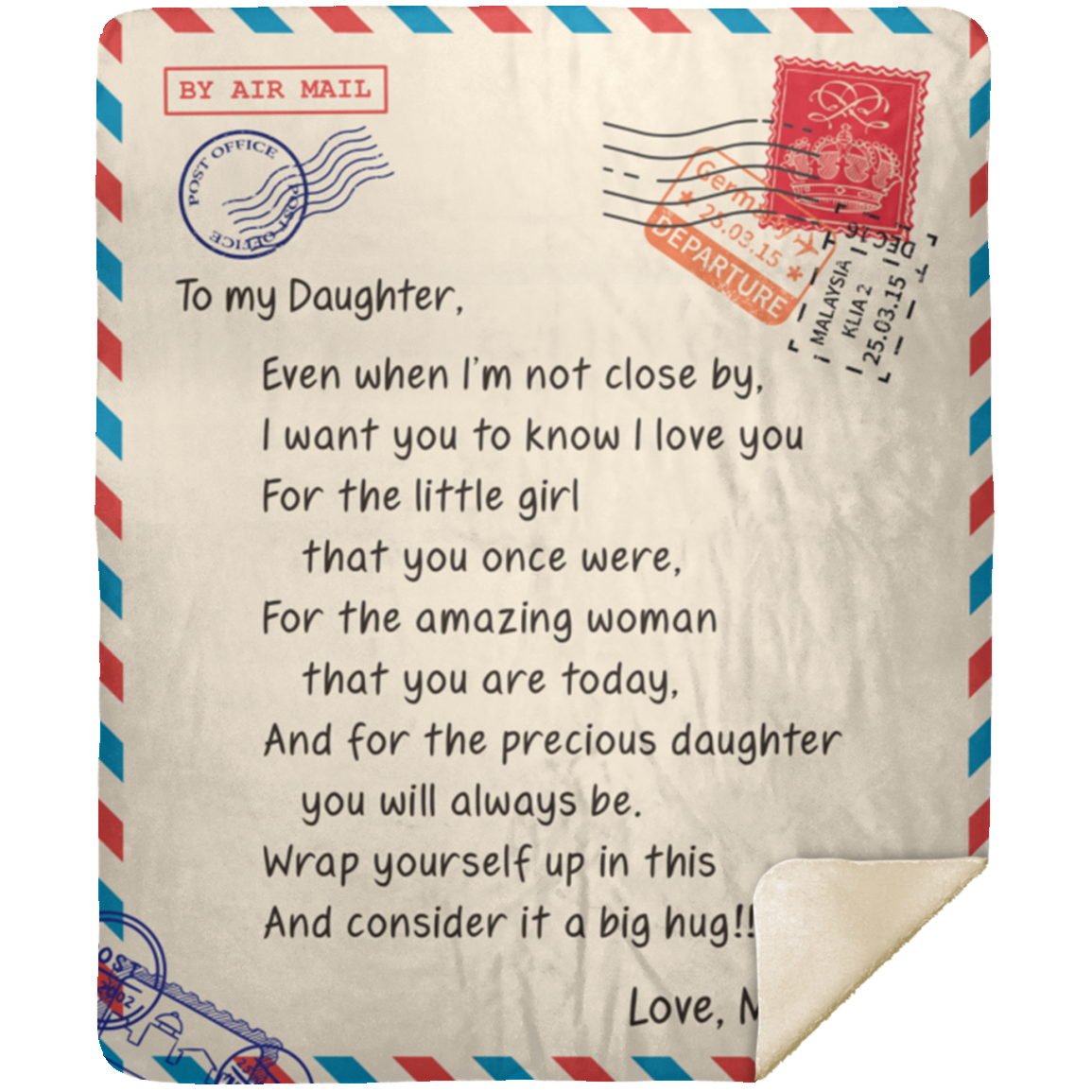DAUGHTER from MOM | Reminder | Premium Plush Blanket