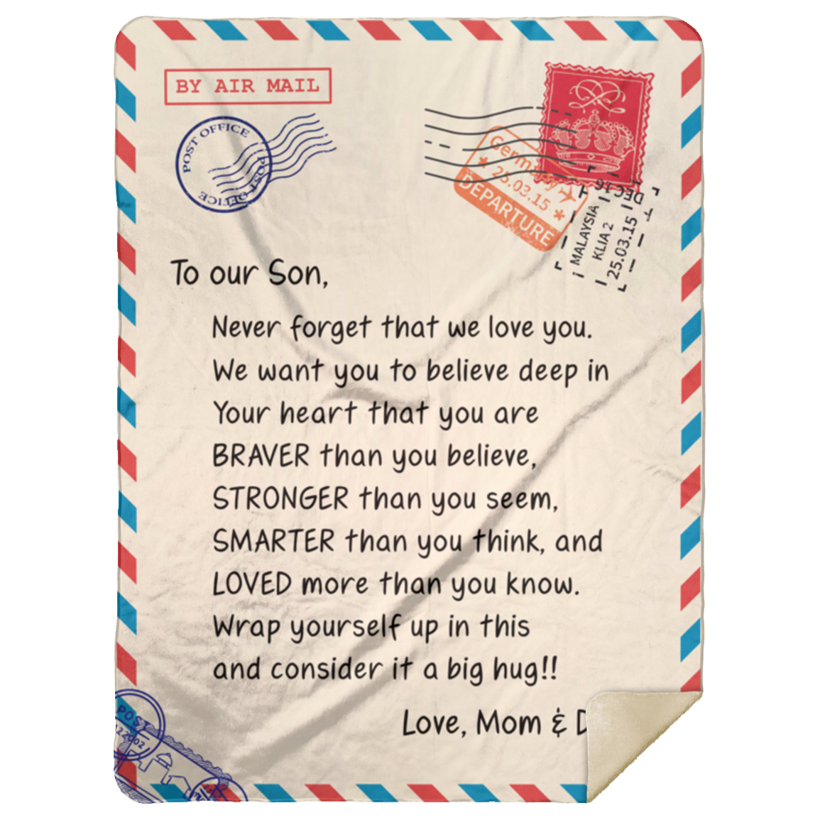 To Our SON - Love, Mom & Dad | Loved | Premium Plush Blanket
