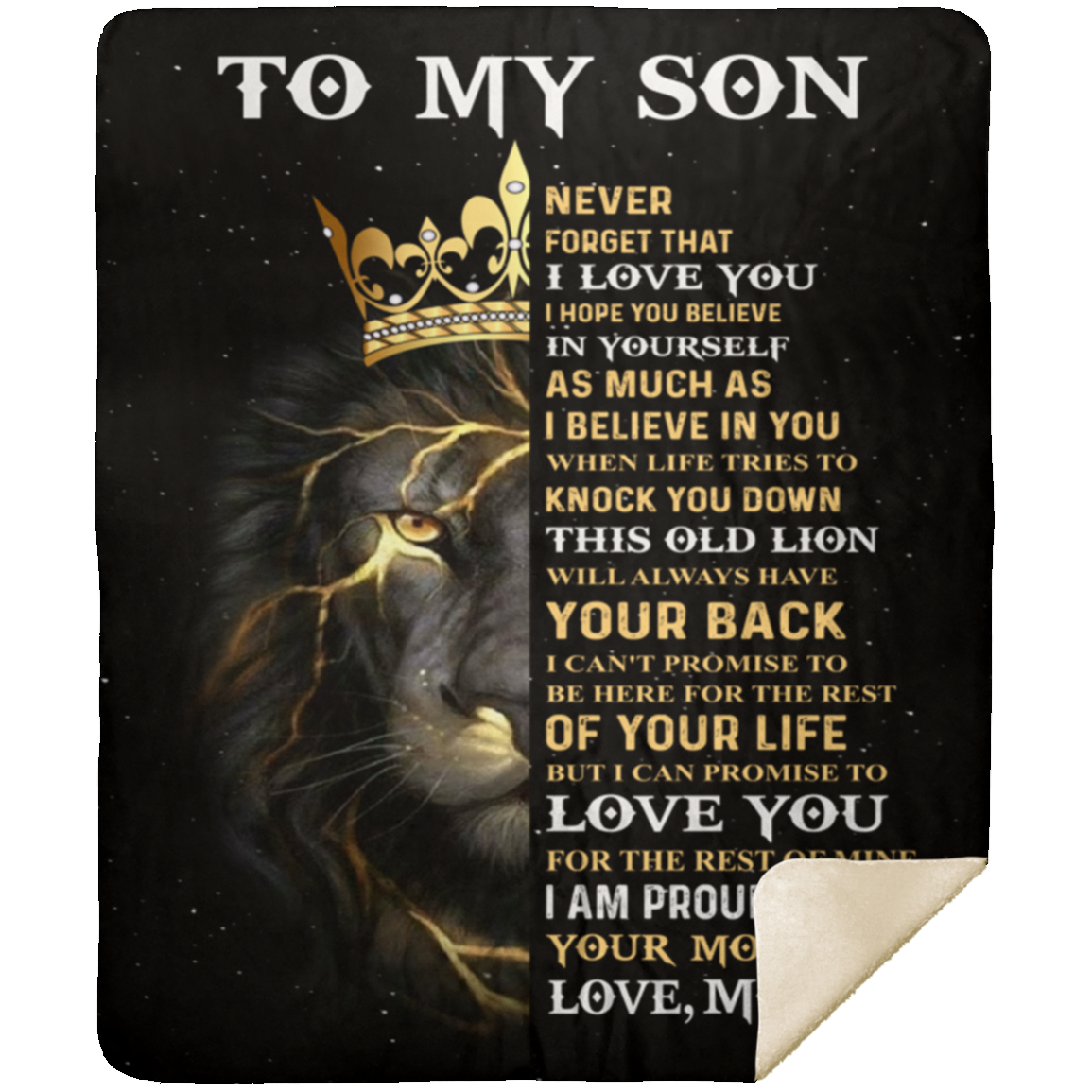 SON from MOM | Old Lion | Premium Plush Blanket