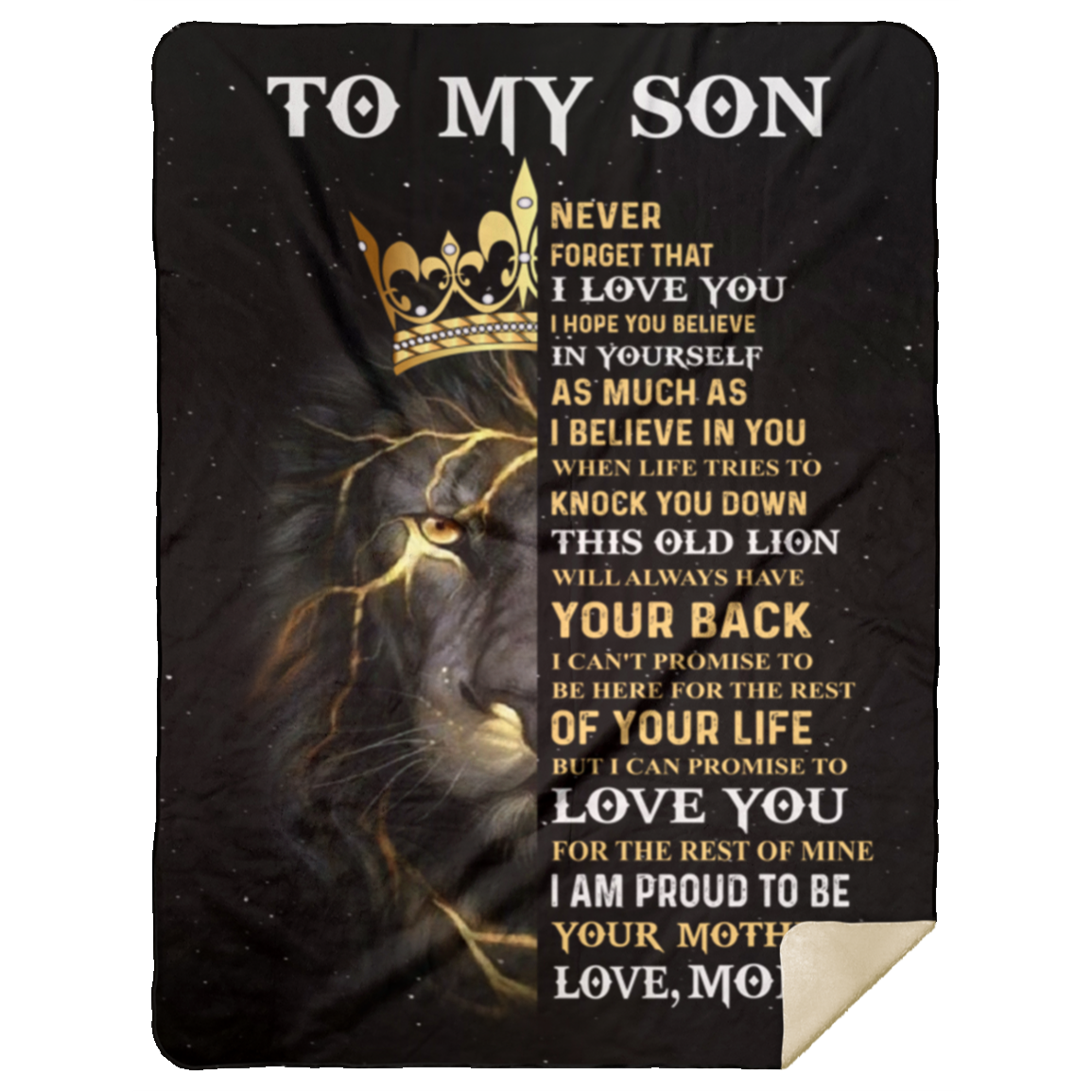 SON from MOM | Old Lion | Premium Plush Blanket