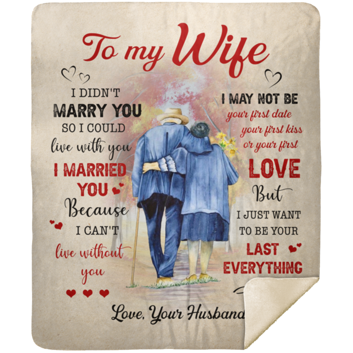 To My Wife | Can't Live Without You | Premium Plush Blanket