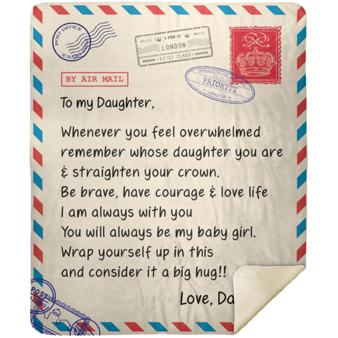 DAUGHTER from DADDY | Crown | Premium Plush Blanket