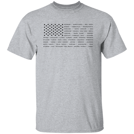 American Flag with States T Shirt - Unisex