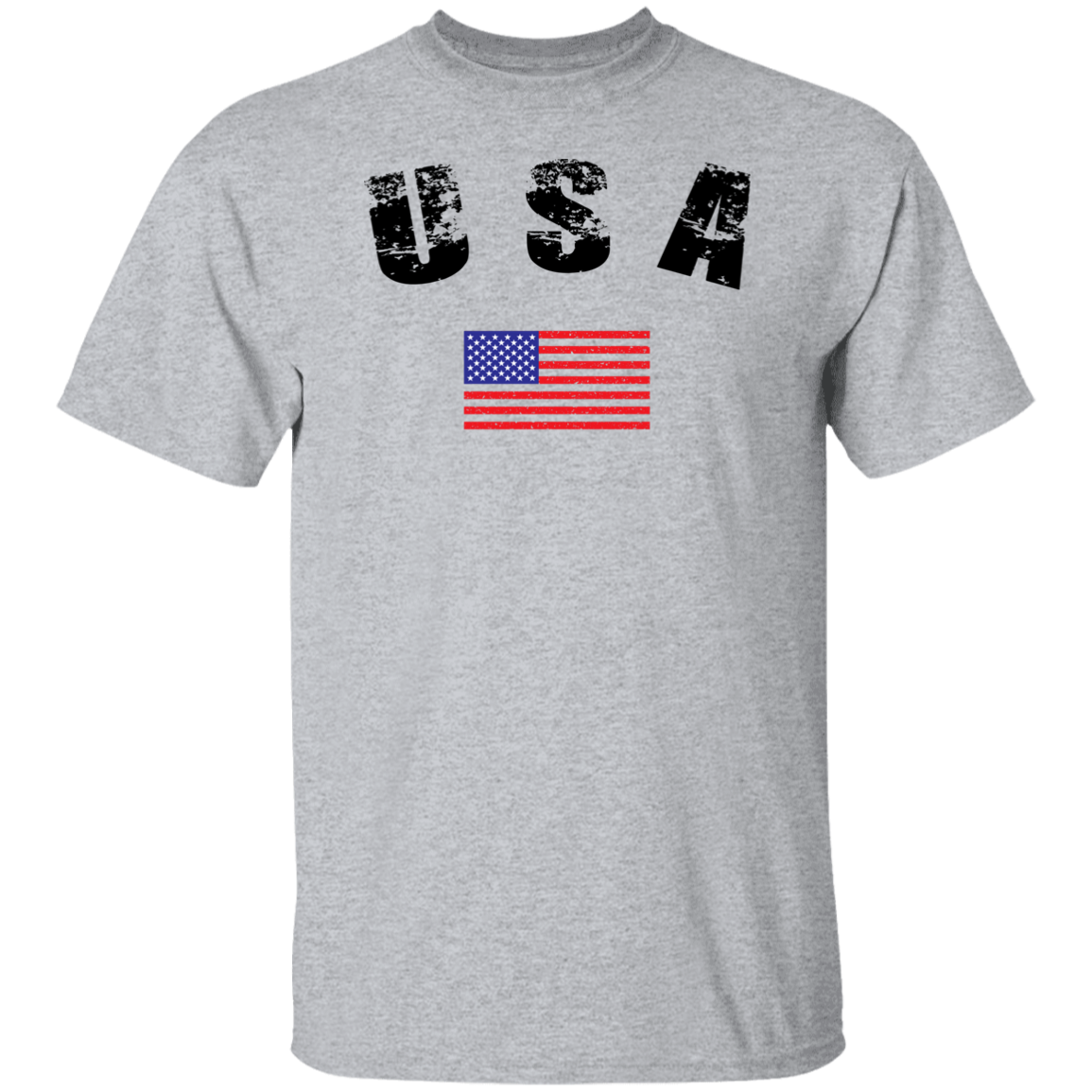 USA Flag Logo (Black) T Shirt - Unisex