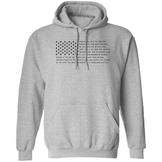 USA Flag Christian Bible Verse Pullover Hoodie - Unisex