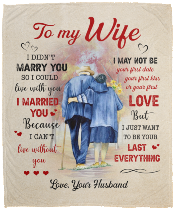 To My Wife | Can't Live Without You | Premium Plush Blanket