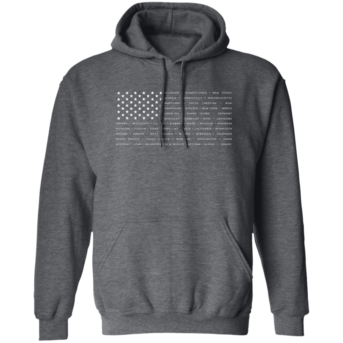 American Flag with States Pullover Hoodie - Unisex