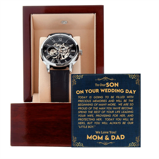 To Our Son - Love Mom & Dad | Precious Memories | Openwork Watch