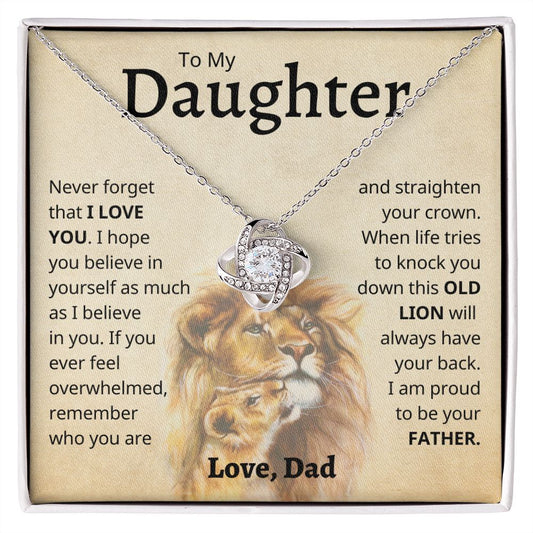 To My Daughter | Crown | Love Knot Necklace