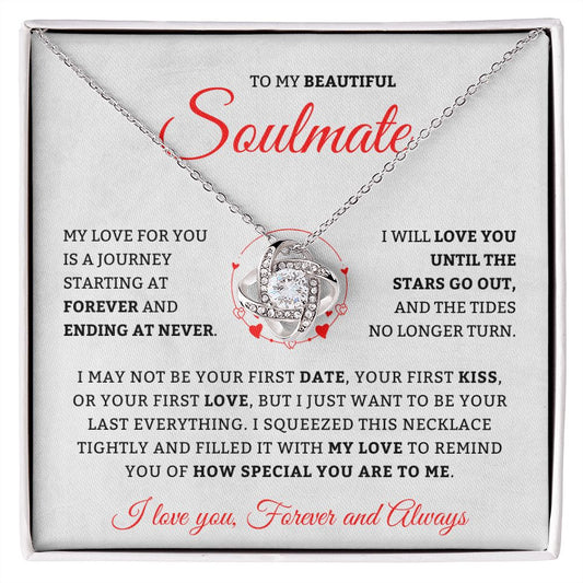 To My Beautiful Soulmate | Love Is A Journey | Love Knot Necklace