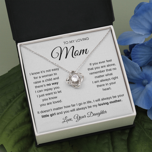 To Mom | Always Be Your Little Girl | Love Knot Necklace