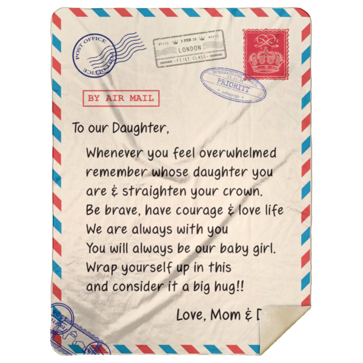 To Our DAUGHTER - Love, Mom & Dad | Crown | Premium Plush Blanket