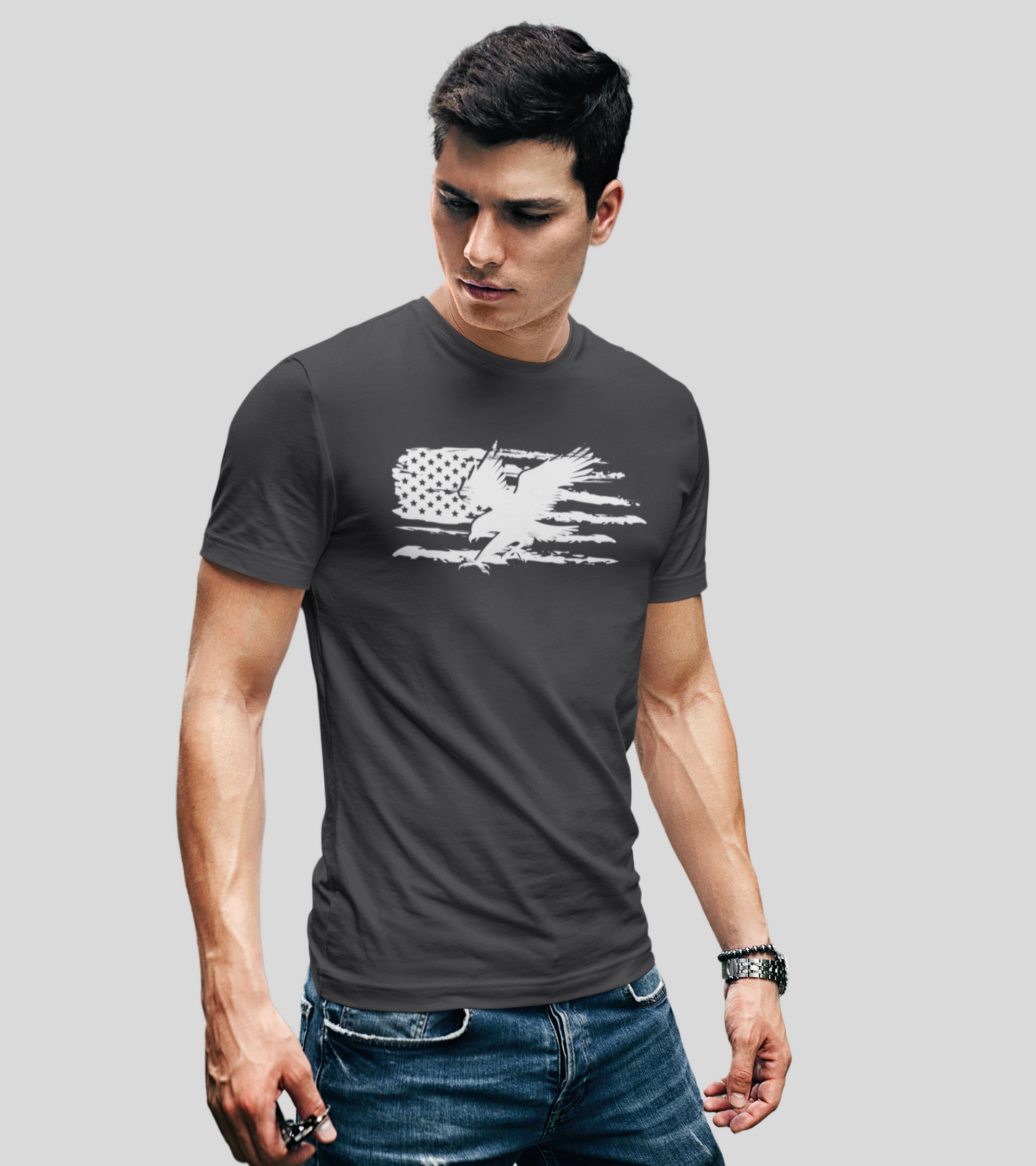 American Flag & Eagle Distressed T Shirt - Unisex