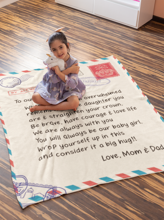 To Our DAUGHTER - Love, Mom & Dad | Crown | Premium Plush Blanket