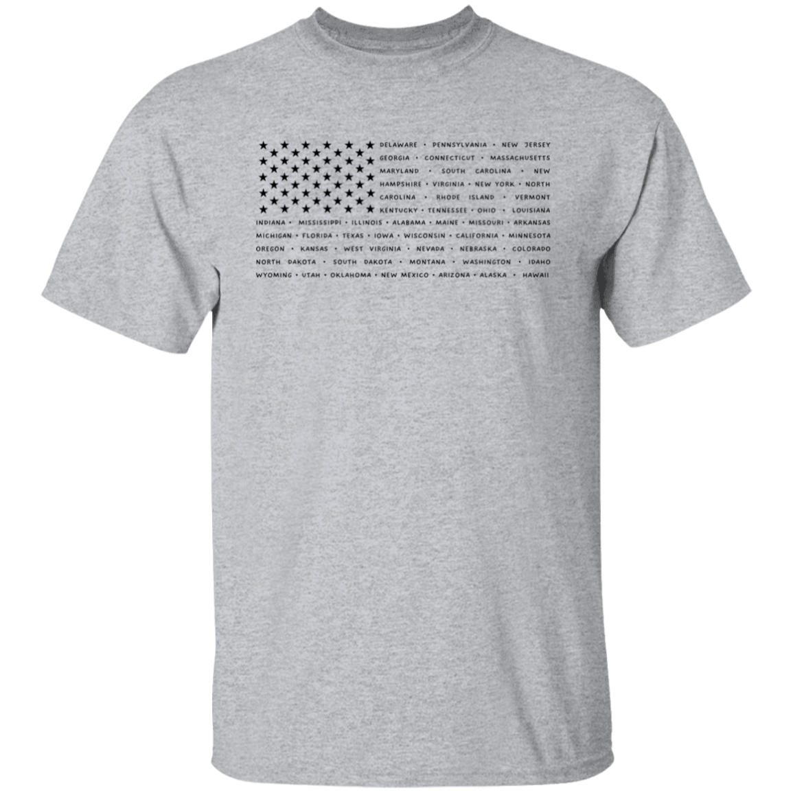 American Flag with States T Shirt - Unisex