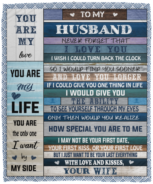 To My Husband | Wishes | Premium Plush Blanket