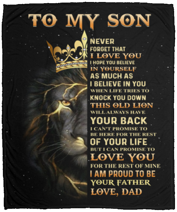 SON from DAD | Old Lion | Premium Plush Blanket