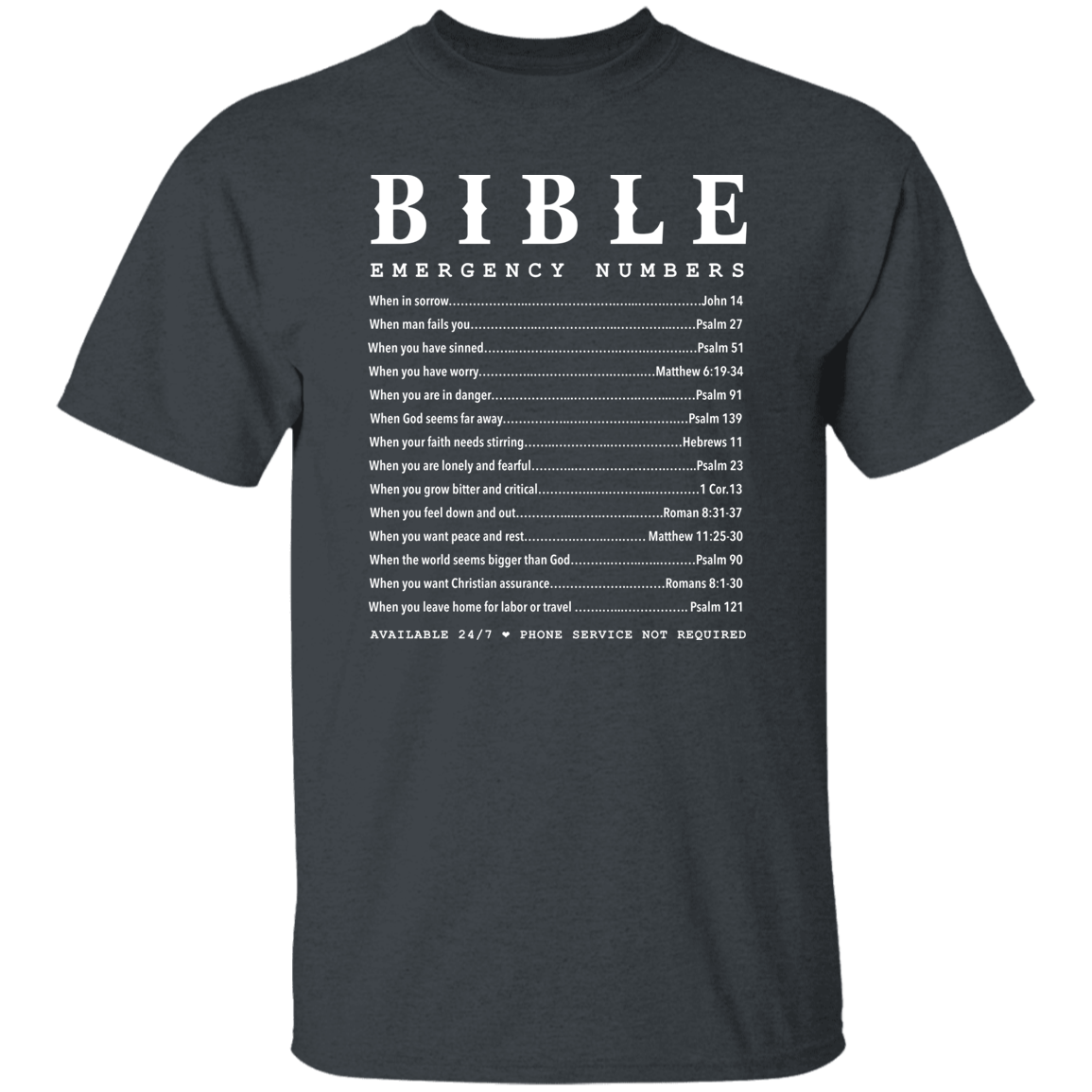 Bible Emergency Numbers Unisex T Shirt