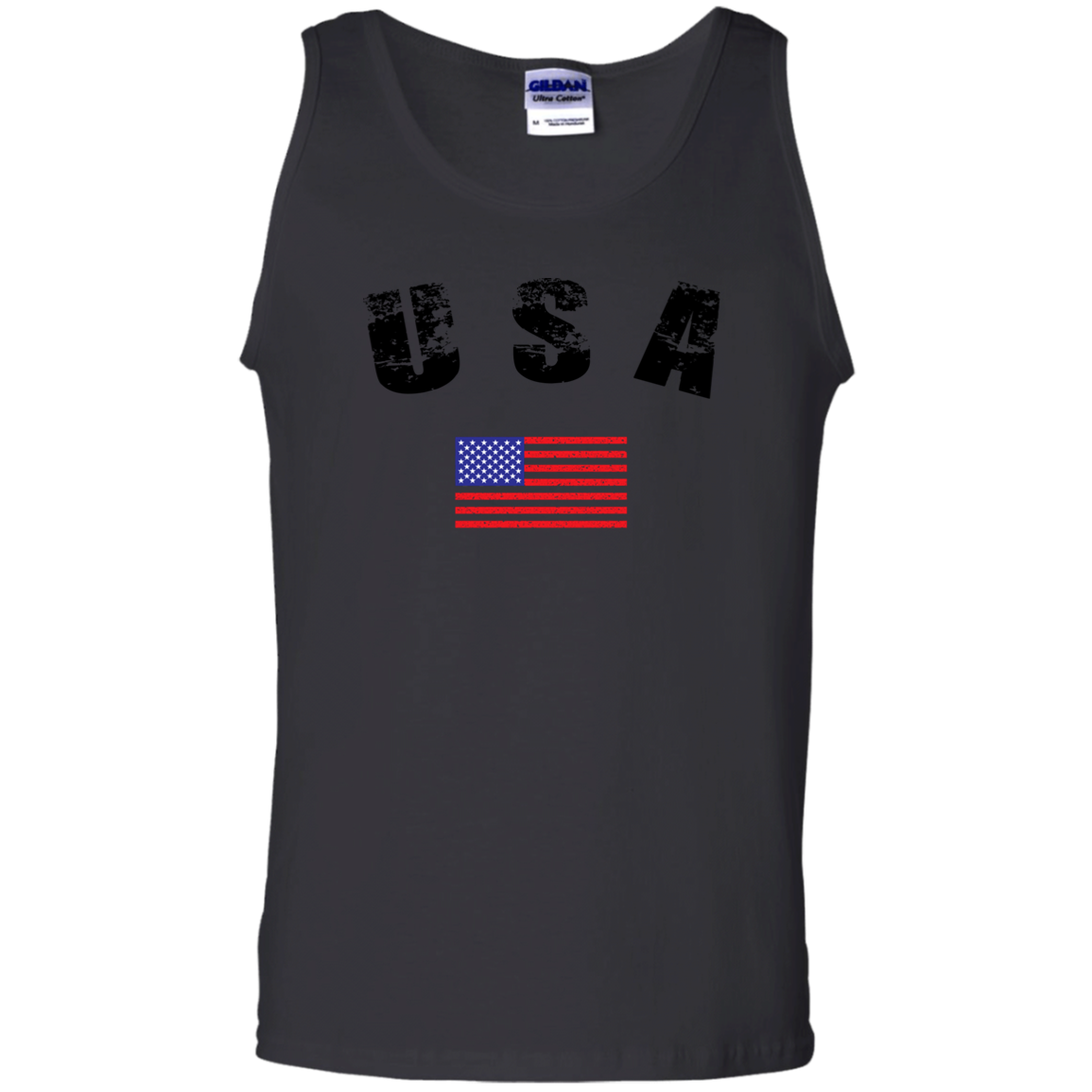 USA Flag Logo (Black) Tank Top - Unisex