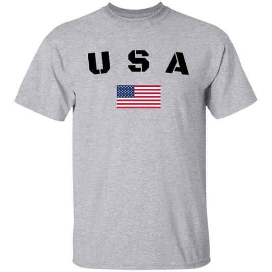 USA and Flag Block Logo T Shirt - Unisex