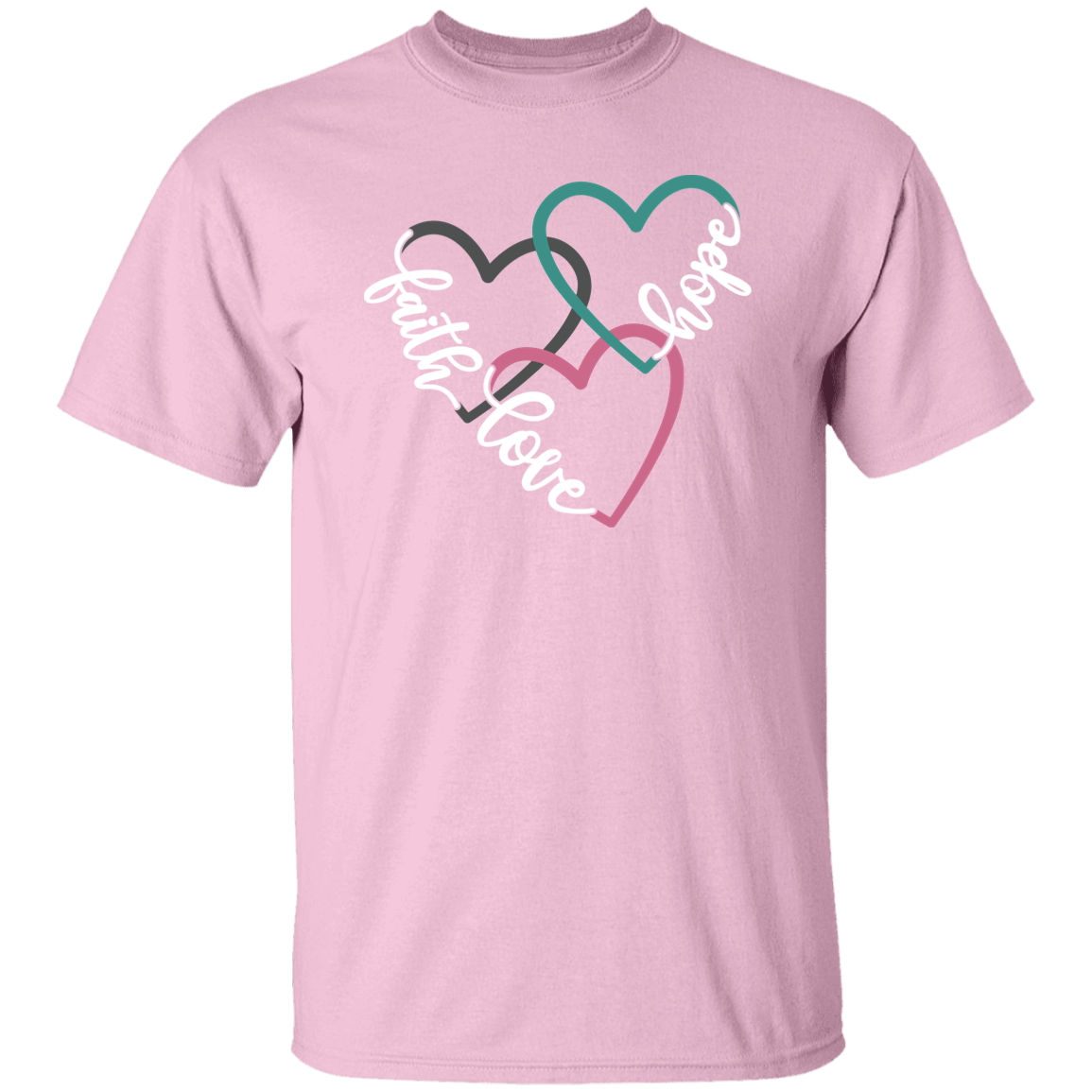 Faith Love Hope Hearts Unisex T Shirt