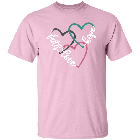 Faith Love Hope Hearts Unisex T Shirt