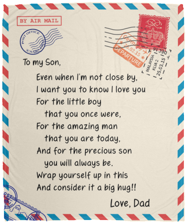 SON from DAD | Reminder | Premium Plush Blanket