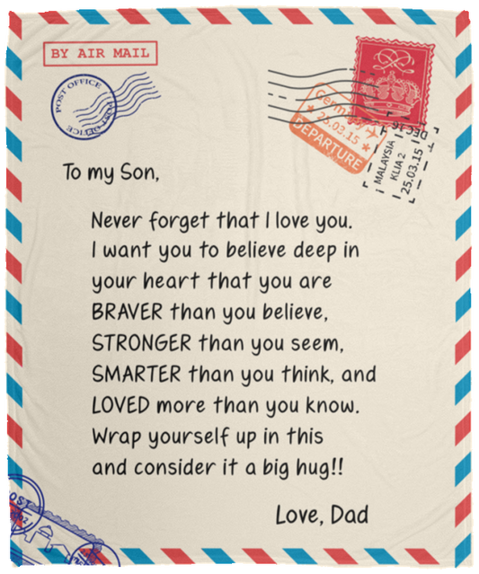 SON from DAD | Loved | Premium Plush Blanket