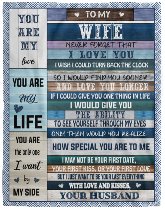 To My Wife | Wishes | Premium Plush Blanket