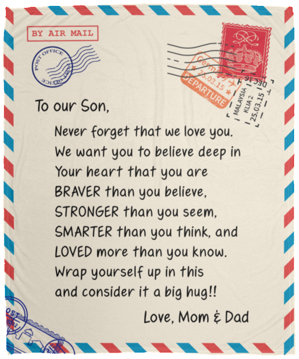 To Our SON - Love, Mom & Dad | Loved | Premium Plush Blanket