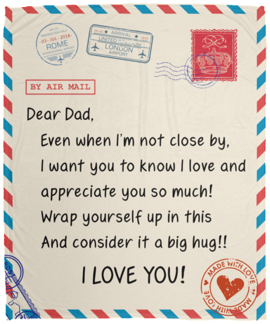 Dear DAD | I Love You | Premium Plush Blanket