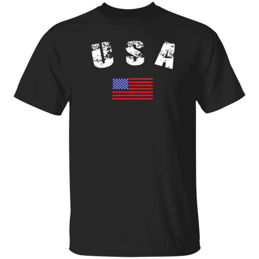 USA Flag Logo (White) T Shirt - Unisex