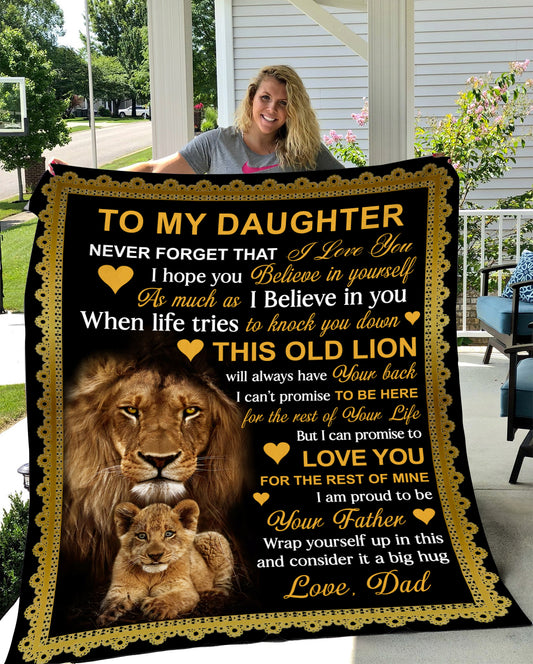 DAUGHTER from DAD | Old Lion | Premium Plush Blanket