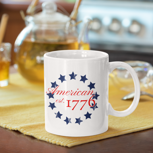 American Est. 1776 11 oz. White Mug
