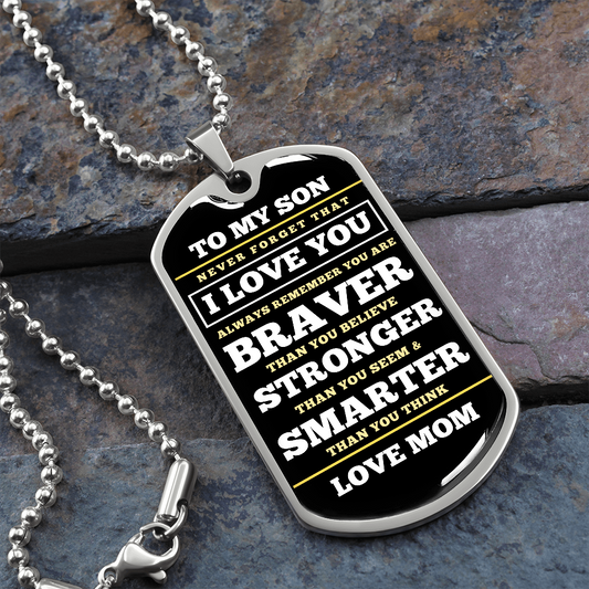 To Son | Always Remember | Dog Tag Necklace