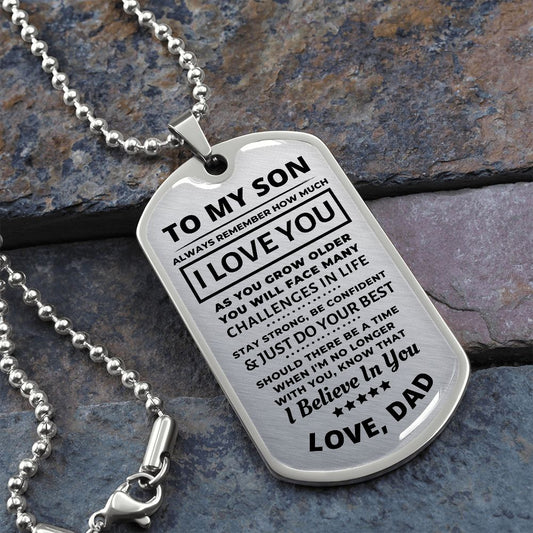 To My Son from Dad | Challenges | Dog Tag Necklace
