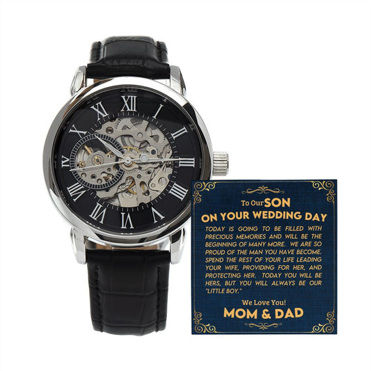 To Our Son - Love Mom & Dad | Precious Memories | Openwork Watch