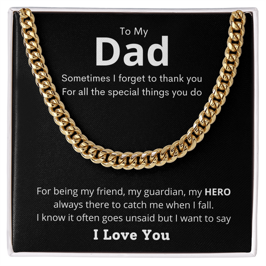 To Dad | My Hero | Cuban Link Necklace