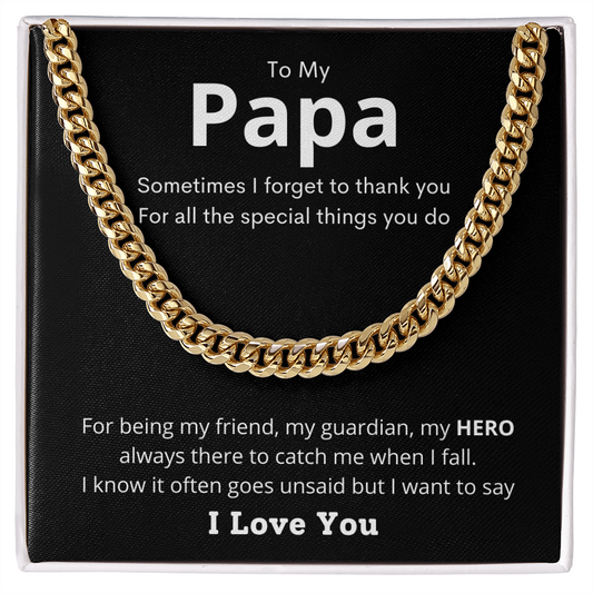 To Papa | My Hero | Cuban Link Necklace