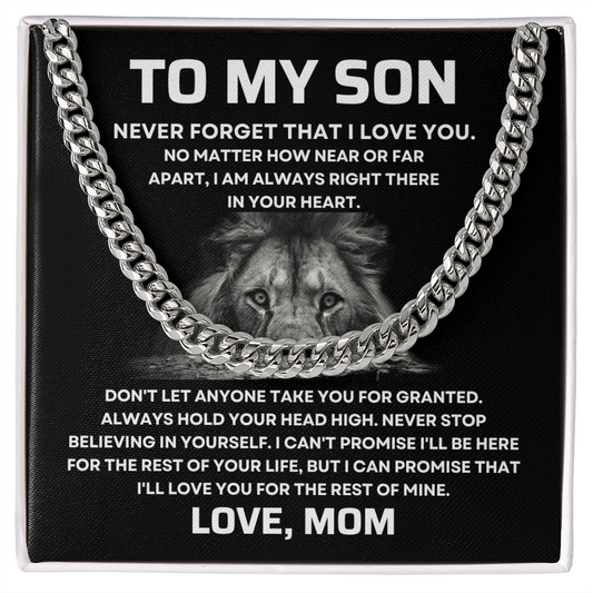To My Son | Believe In Yourself | Cuban Link Necklace