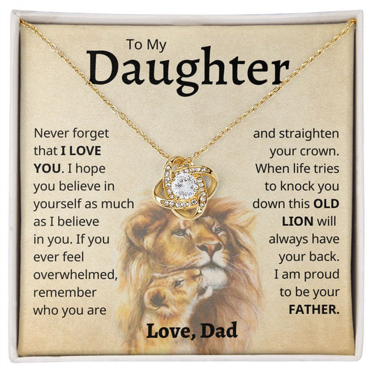 To My Daughter | Crown | Love Knot Necklace