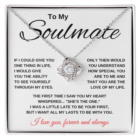To My Soulmate | My Heart Whispered | Love Knot Necklace