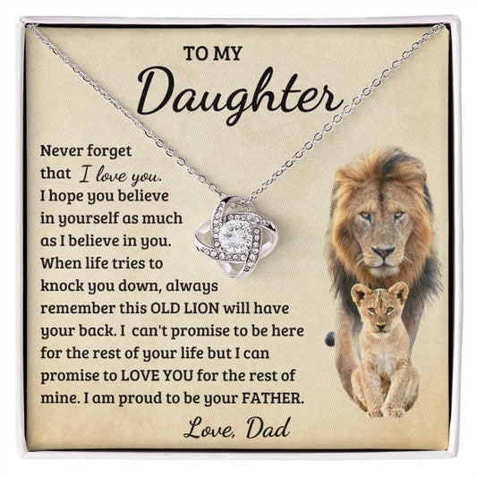 To My Daughter | Proud Dad | Love Knot Necklace