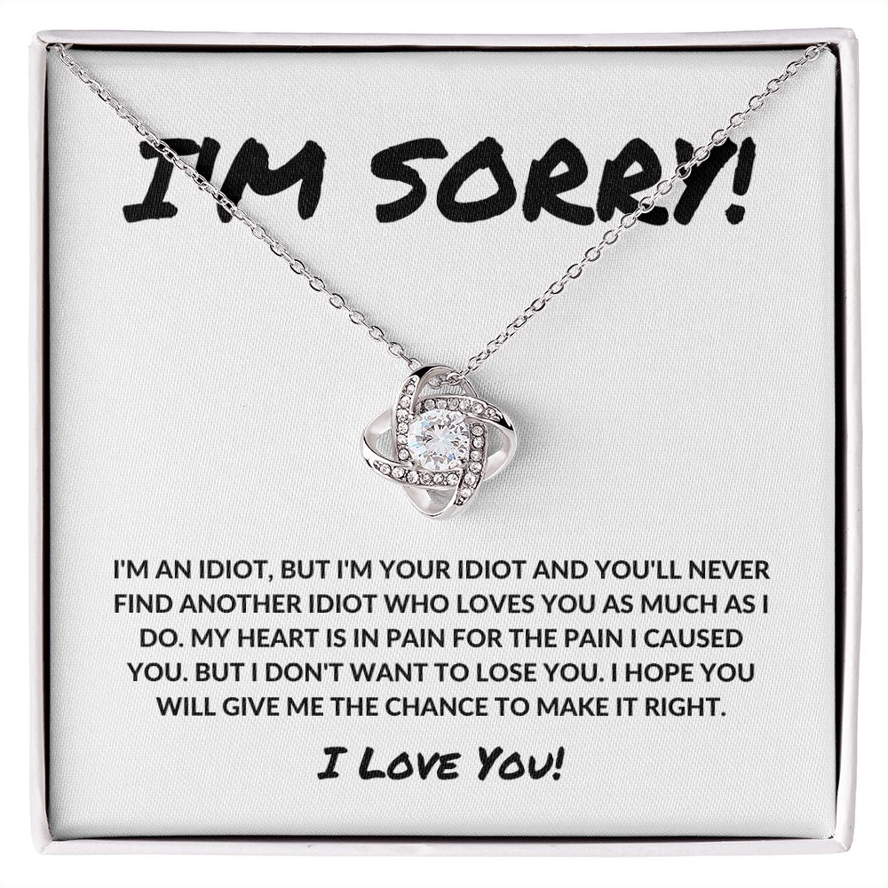 I'm Sorry! | My Heart Is In Pain | Love Knot Necklace