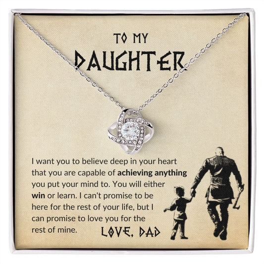 To My Daughter | Win or Learn | Love Knot Necklace