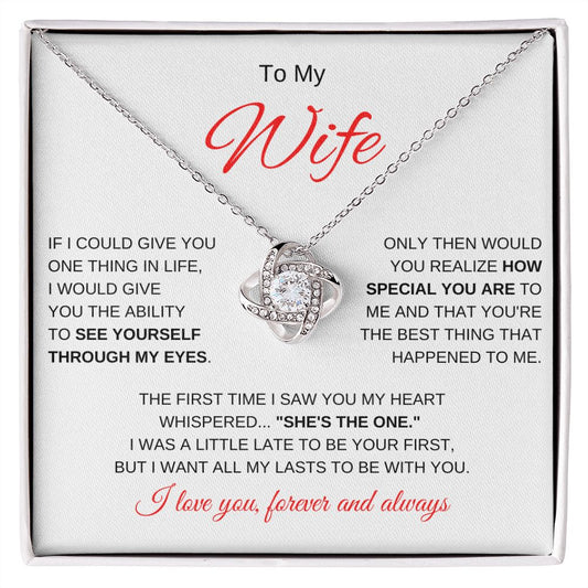 To My Wife | My Heart Whispered | Love Knot Necklace