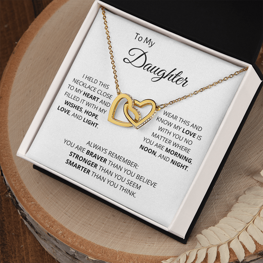 To Daughter | Always Remember | Interlocking Hearts Necklace