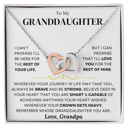 To My Granddaughter from Grandpa | Interlocking Hearts Necklace